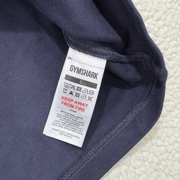 Gymshark Premium Lifting Drop Arm Tank Large Regular Fit Navy Gym Workout Muscle - Picture 3 of 6